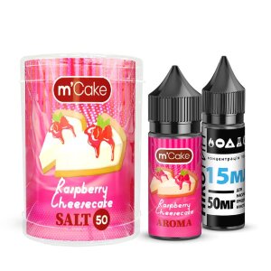 Набор M-CAKE SALT - Raspberry Cheesecake - Малиновый чизкейк 50 mg. (30 ml.)