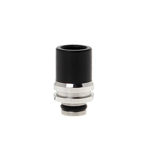Дрип тип (Drip Tip) 510 Hybrid SS + POM Silver / Black  
