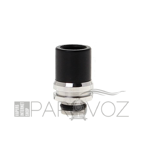 Дрип тип (Drip Tip) 510 Hybrid SS + POM Silver / Black