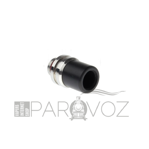 Дрип тип (Drip Tip) 510 Hybrid SS + POM Silver / Black