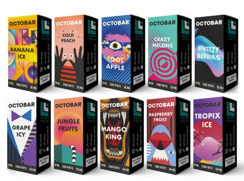 Набор OCTOBAR SALT - Grape ICY 50 mg. (10 ml.)  