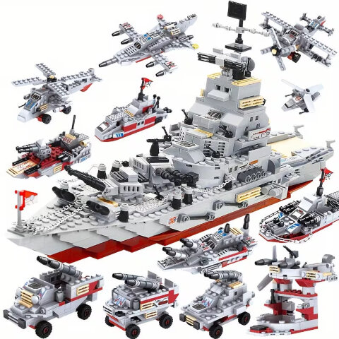 Конструктор блоковый BATTLE CRIUSER 8 в 1 или 8 отдельных боевых единиц (модель 41065)