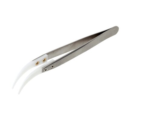 Пинцет с керамическими наконечниками (изогнутый)  