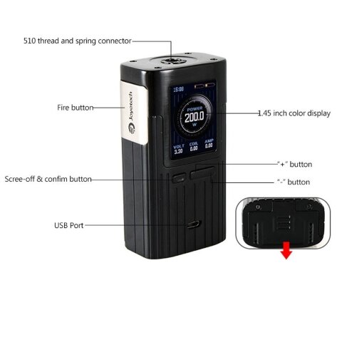 Бокс мод Joyetech Espion 200W Black  (Оригинал)  